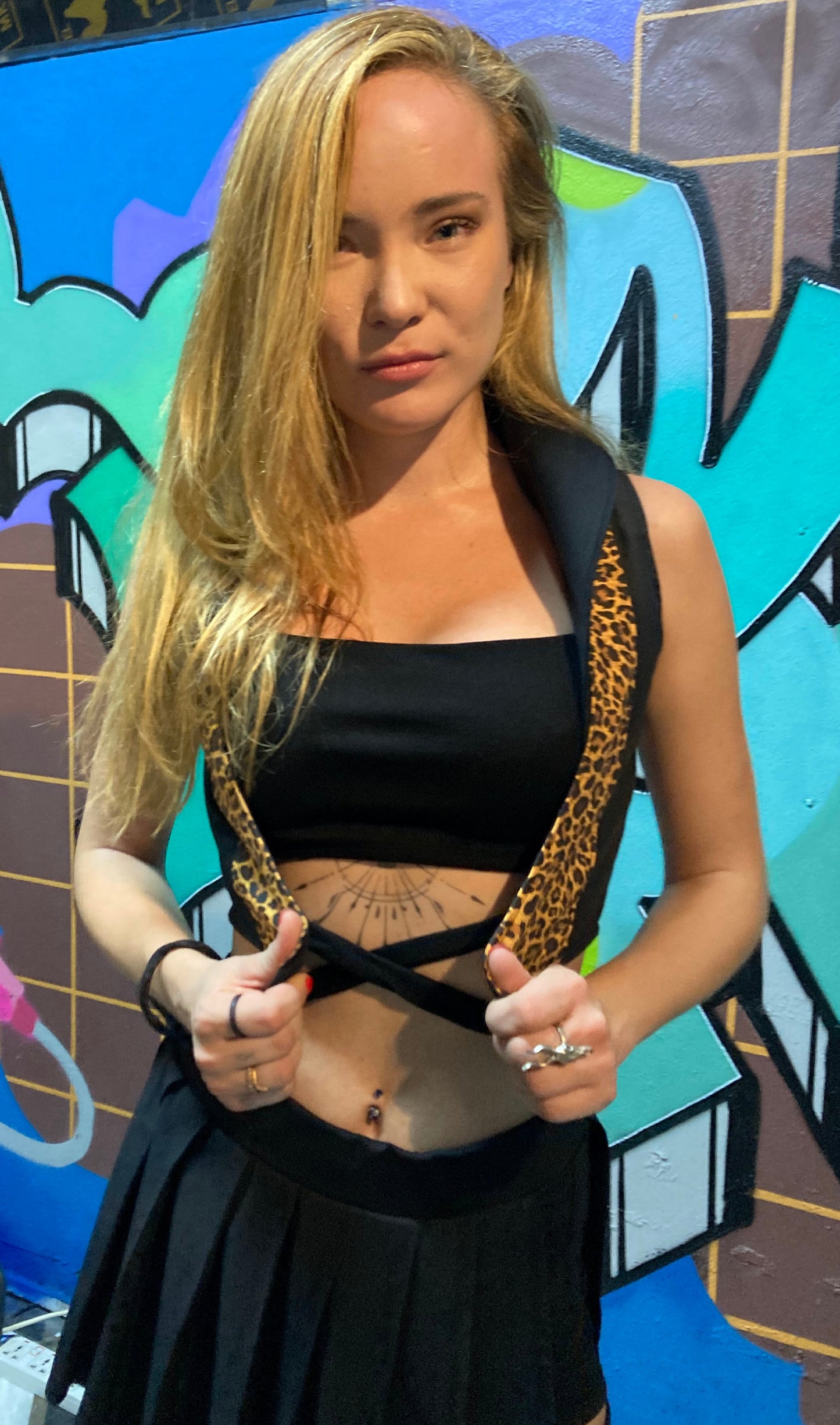 Animal Punk Crop Waistcoat