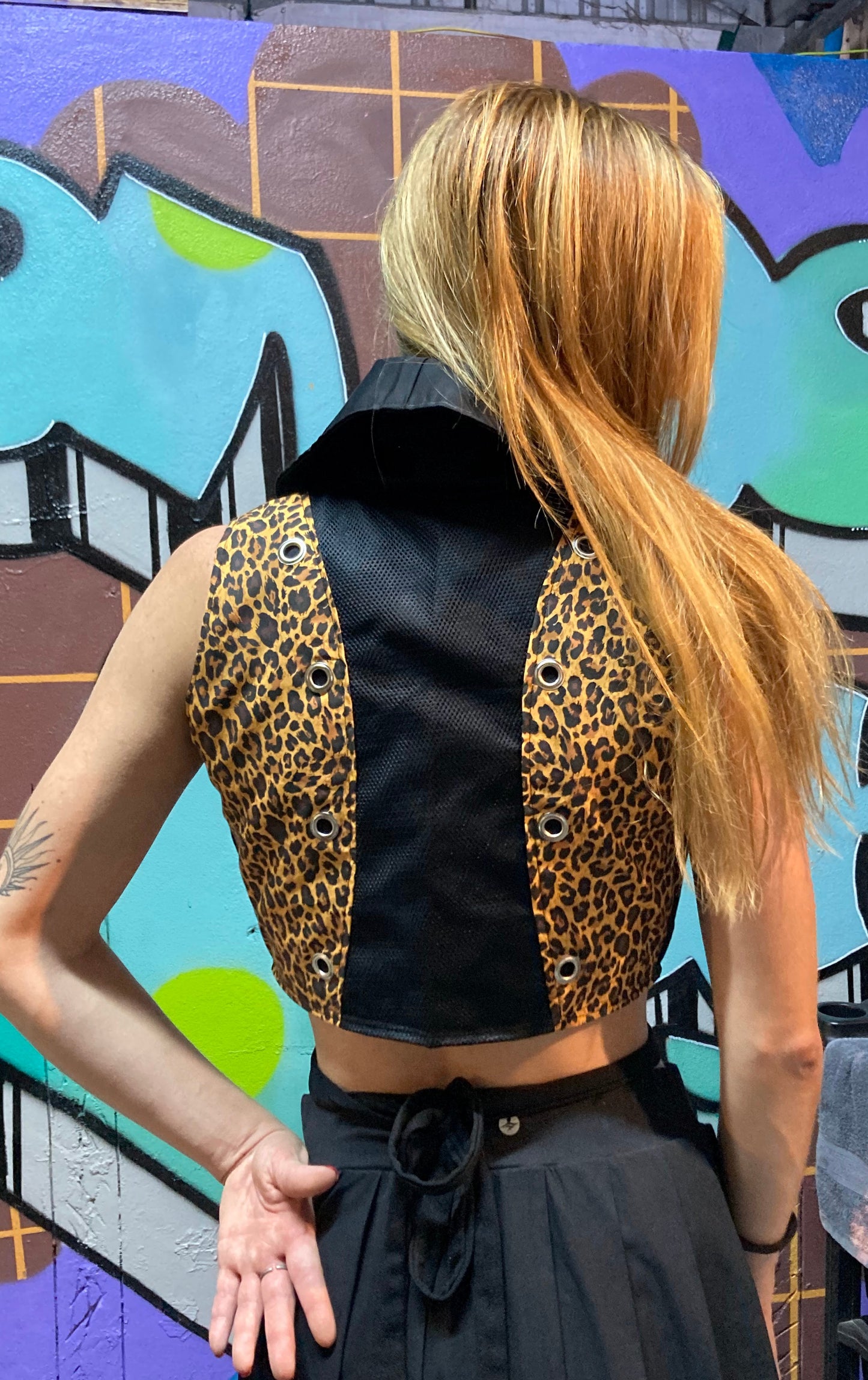 Animal Punk Crop Waistcoat