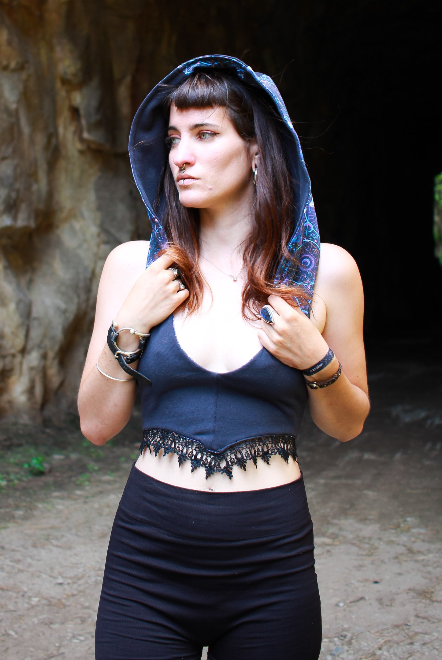 Mystic Reversible UV Mushroom Hood Top – Psy-Fashion with a Twist