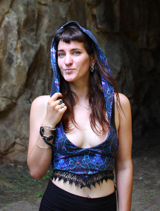 Mystic Reversible UV Mushroom Hood Top – Psy-Fashion with a Twist